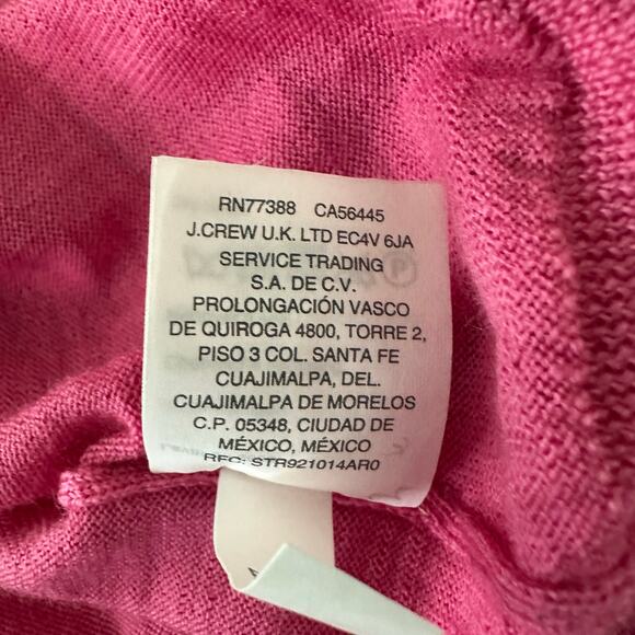 J. Crew Merino Wool Hot Pink Pullover Sweater Top Long Sleeve Size XS - Picture 6 of 7
